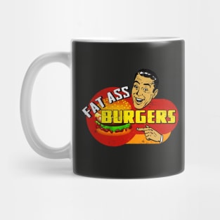 Distressed Burger T-Shirt. Mug